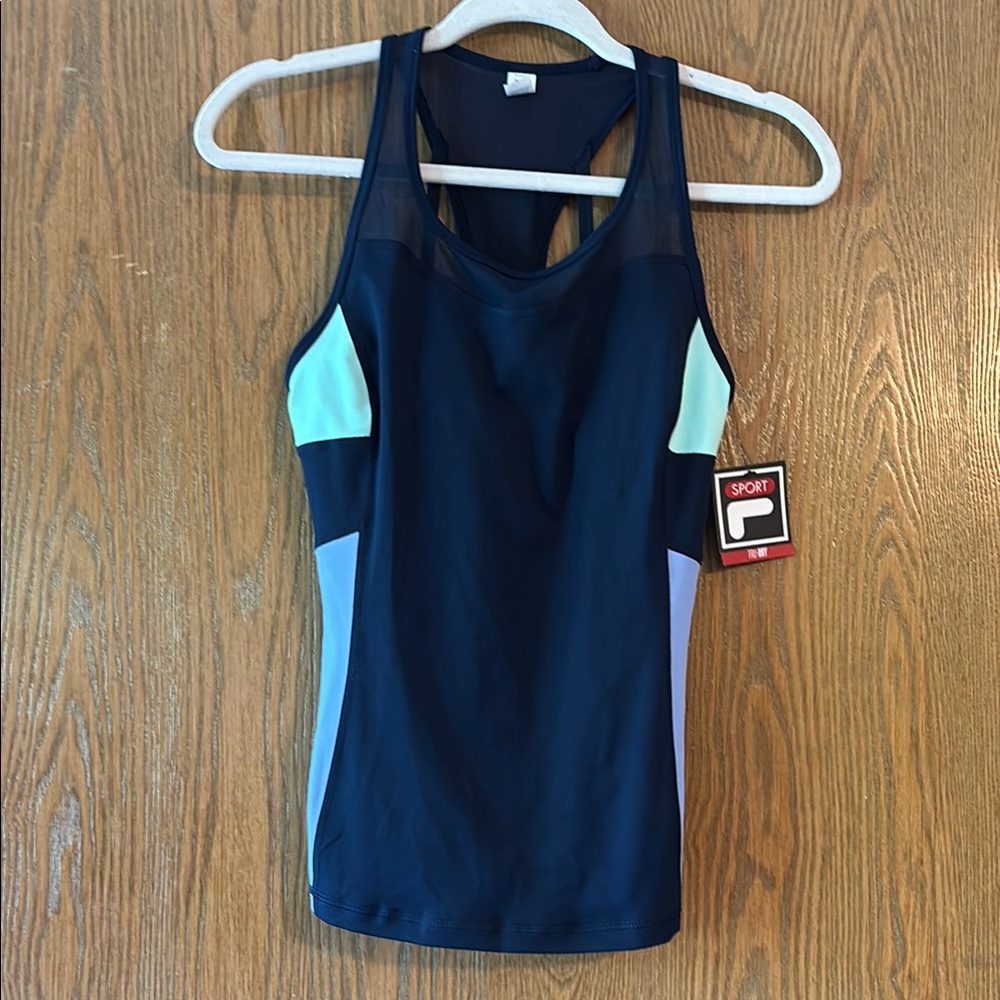 Fila Sport NWT Sporty Navy and Light Blue Tank Top Size XS